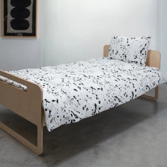 Black & White Splatter Print CRIB SIZE Duvet Cover | NWT | nununu | 100% Cotton - Picture 1 of 8